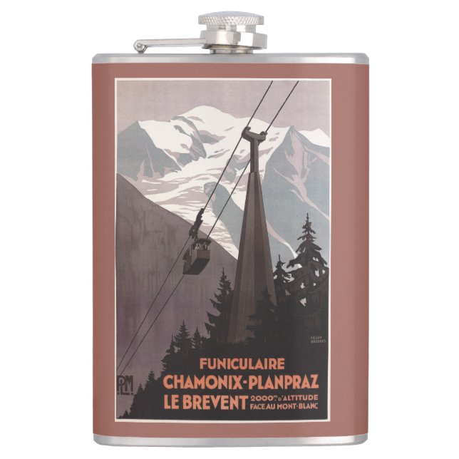 Funiculaire Le Brevent Cable Car Poster Flask (Front)