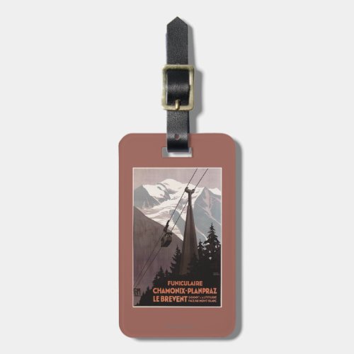 Funiculaire Le Brevent Cable Car Poster Luggage Tag
