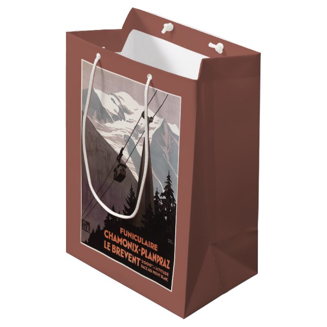 Funiculaire Le Brevent Cable Car Poster Medium Gift Bag (Front Angled)