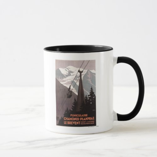 Funiculaire Le Brevent Cable Car Poster Mug