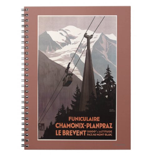 Funiculaire Le Brevent Cable Car Poster Notebook