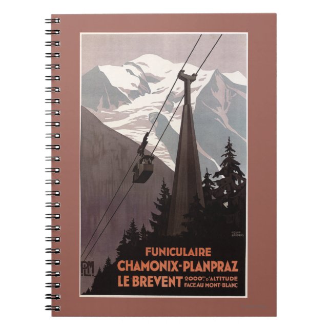 Funiculaire Le Brevent Cable Car Poster Notebook (Front)