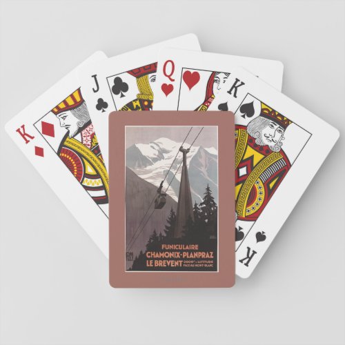 Funiculaire Le Brevent Cable Car Poster Playing Cards