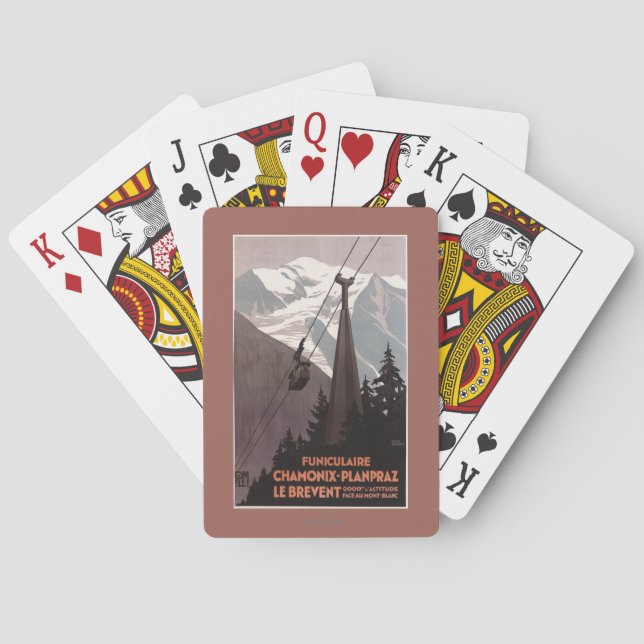 Funiculaire Le Brevent Cable Car Poster Poker Cards (Back)