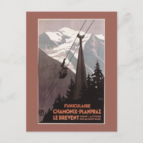 Funiculaire Le Brevent Cable Car Poster Postcard