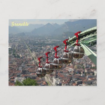 Funicular Over Grenoble  France. Postcard by judgeart at Zazzle