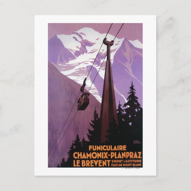 Funicular Railway to Brevent Mt. Postcard (Front)