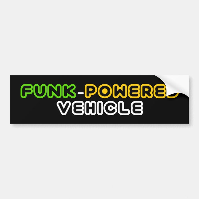Funk Powered Vehicle Bumper Sticker (Front)