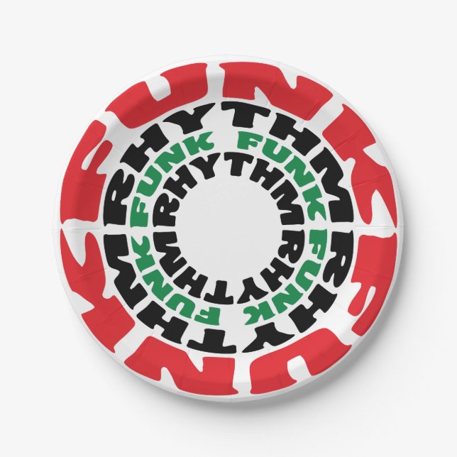 Funk Rhythm Funk Funk Rhythm Paper Plates (Front)