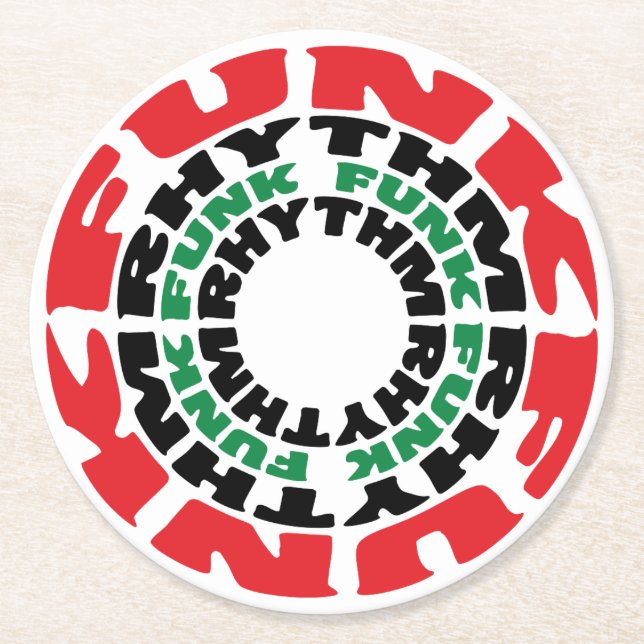 Funk Rhythm Funk Funk Rhythm Round Paper Coaster