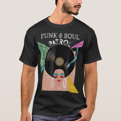 FUNK  SOUL PATROL 70s 80s Vintage Afro Graphic T_Shirt