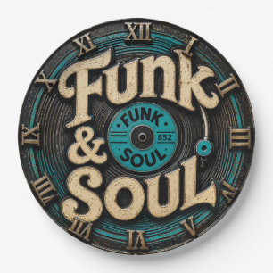 Funk & Soul Vinyl Record Vintage Retro Music Decor Paper Plates