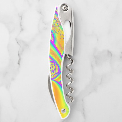 Funkidelic Dichroic Fused Glass Fractal Waiters Corkscrew