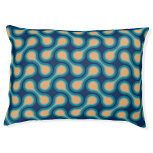 Funky 1970s Metaball Graphic Circle Barbell Blue Pet Bed