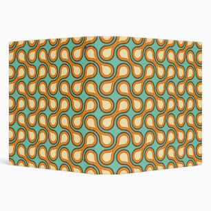 Funky 1970s Metaball Graphic Circle Barbell Orange 3 Ring Binder