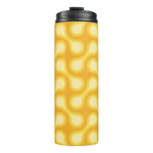 Funky 1970s Metaball Graphic Circle Barbell Yellow Thermal Tumbler