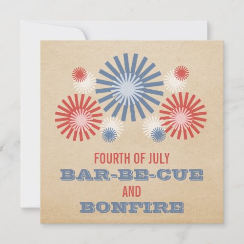 Funky 4th of July Fireworks Invite