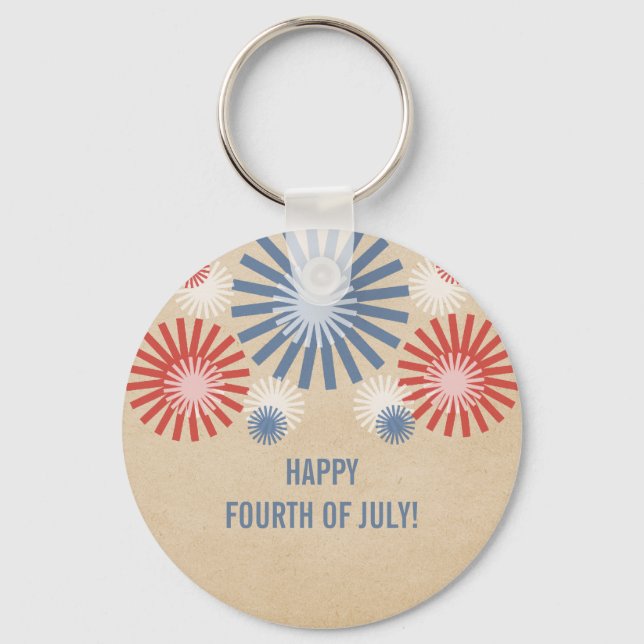 Funky 4th of July Fireworks Keychain (Front)