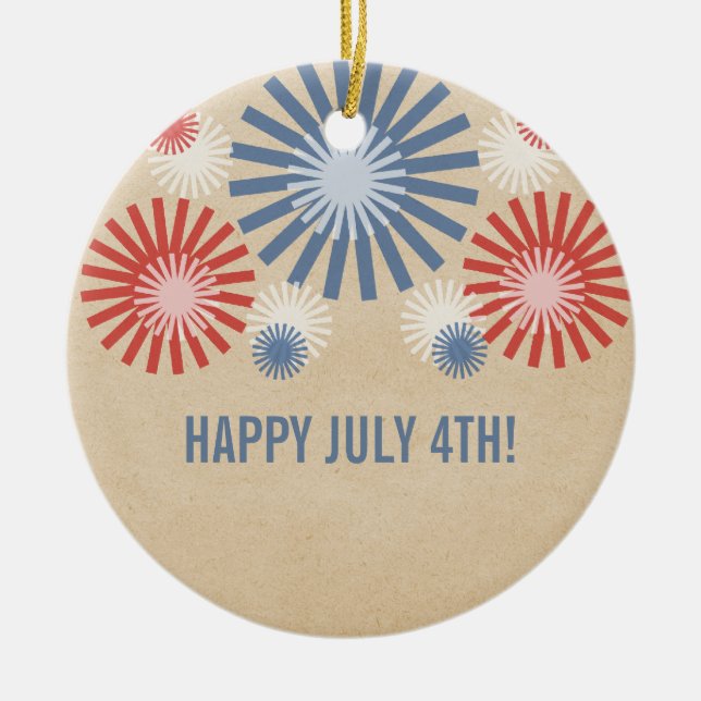 Funky 4th of July Fireworks Ornament (Front)