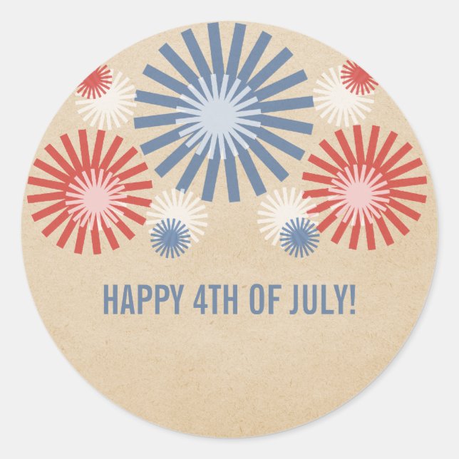 Funky 4th of July Fireworks Stickers (Front)