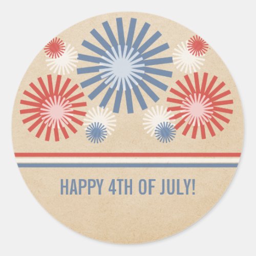 Funky 4th of July Fireworks  Stripes Stickers