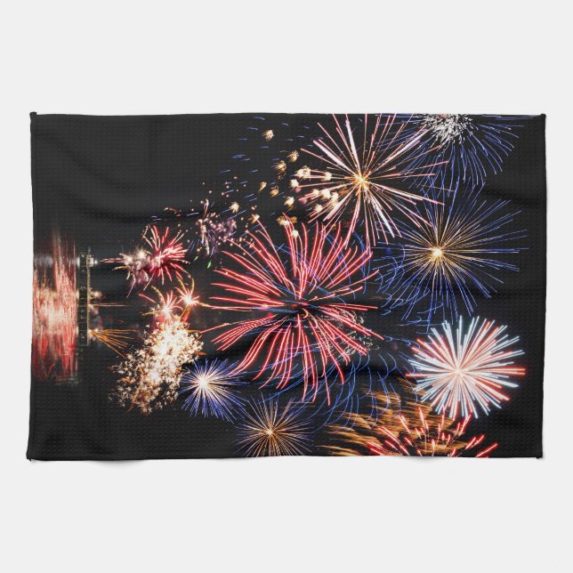 Funky 4th of July Fireworks Towel (Horizontal)