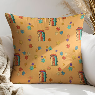 Funky 60s Pillow Colorful Pastel Groovy Decor