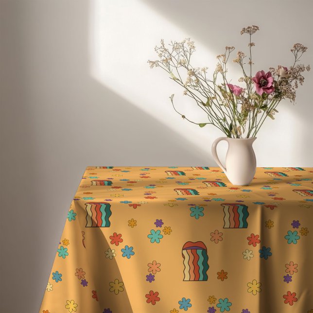 Funky 60s Tablecloth Colorful Pastel Dining Fun (Funky 60s Tablecloth Colorful Pastel Dining Fun)
