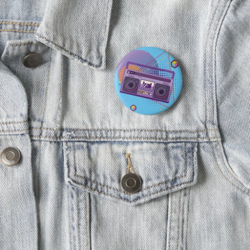 Funky 80s portable radio cassette player boombox button