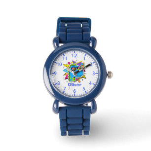 Funky 90s Dinosaur with Sunglasses Retro Geometric Watch