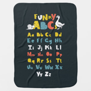 Funky ABC Early Learning ABC Learning ABC Art Baby Blanket