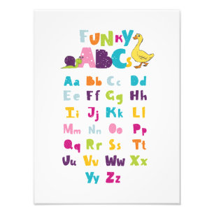 Funky ABC Early Learning ABC Learning ABC Art Photo Print
