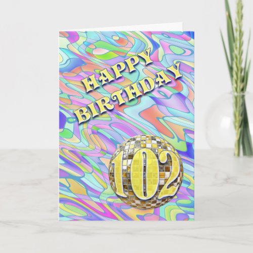 Funky abstract 102 birthday card