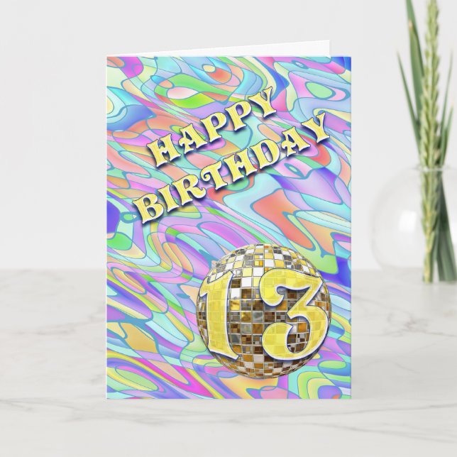 Funky abstract 13 birthday card (Front)