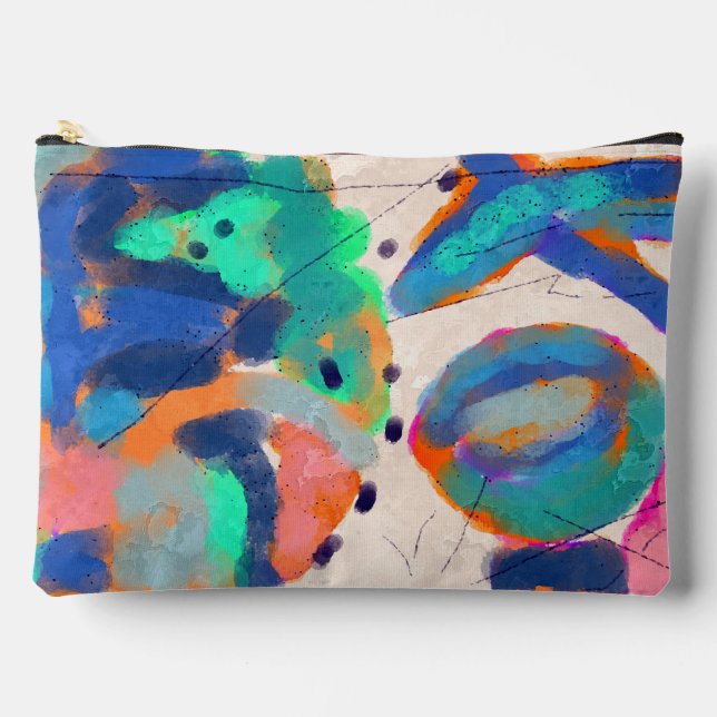 Funky Abstract Art Accessory Pouch (Front)