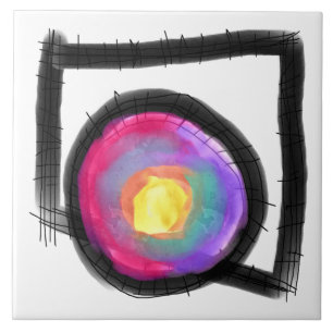 Funky Abstract Art Ceramic Tile