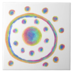 Funky Abstract Art Ceramic Tile