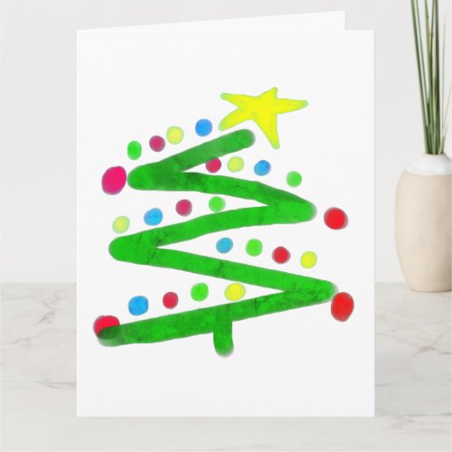 Funky Abstract Art Christmas Tree Card