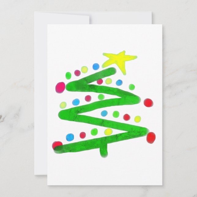 Funky Abstract Art Christmas Tree Card (Front)