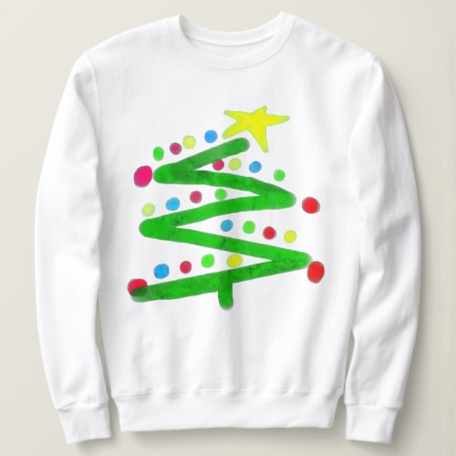 Funky Abstract Art Christmas Tree Sweatshirt