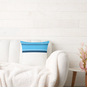 Funky Abstract Art Light Dark Blue White Throw Pillow