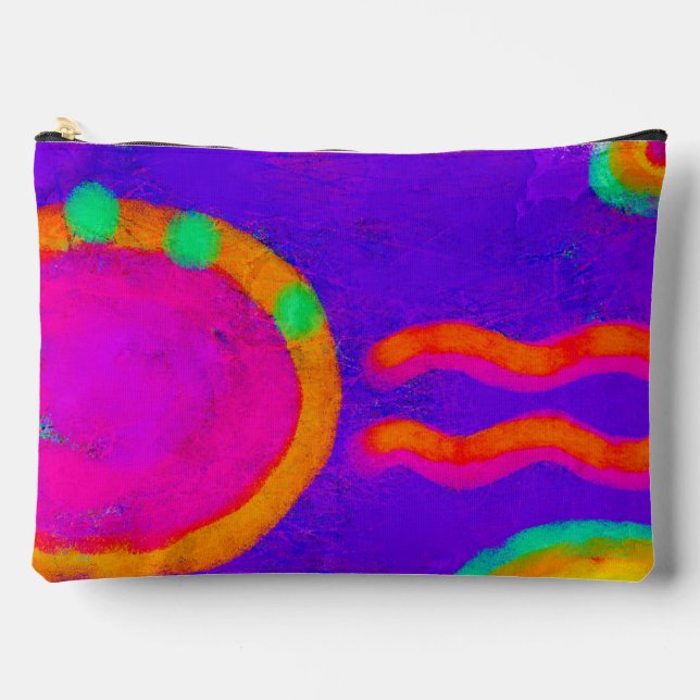 Funky Abstract Art Makeup Bag (Front)