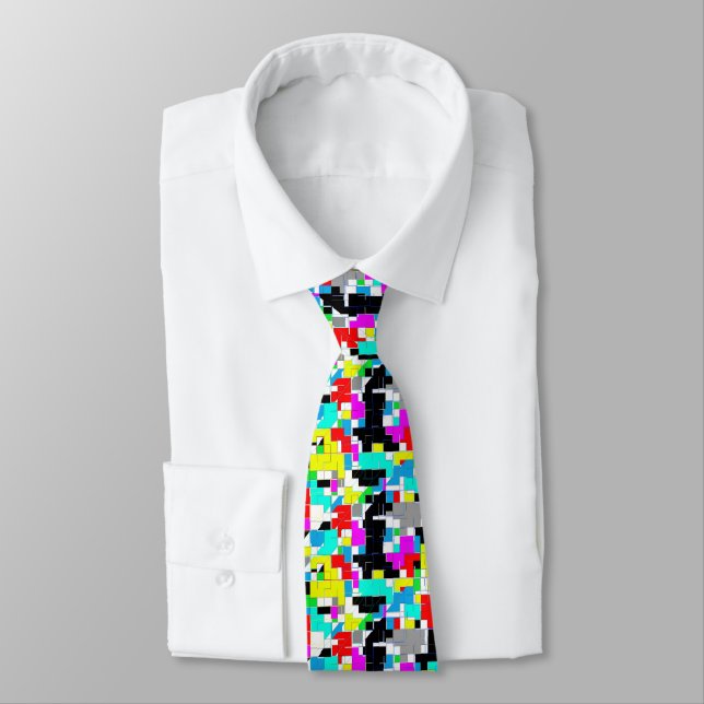Funky Abstract Art Pattern Tie (Tied)