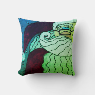 Funky Abstract Art Santa Claus Throw Pillow