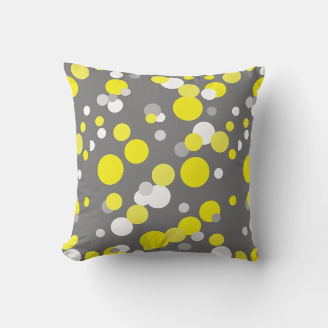 Funky Abstract Art Shades of Yellow Pillow Cushion (Front)