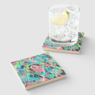 Funky Abstract Art Stone Coaster