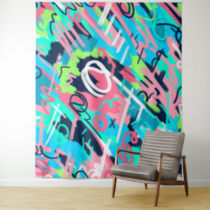 Funky Abstract Art Tapestry