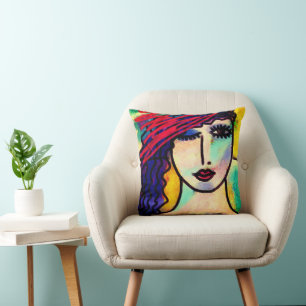 Funky Abstract Art Throw Pillow