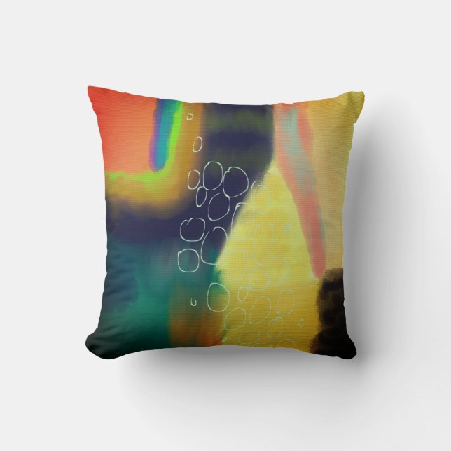 Funky Abstract Art Throw Pillow (Front)