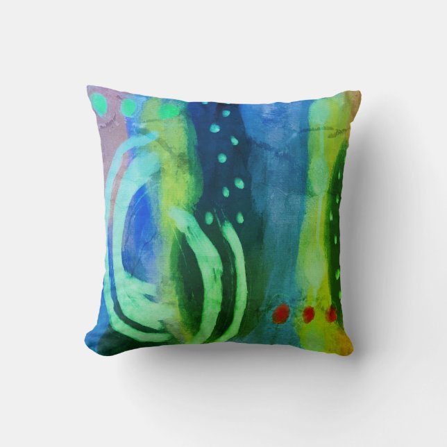 Funky Abstract Art Throw Pillow (Front)